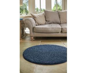 Buddy Round Midnight Blue Shaggy Rug - 100cm