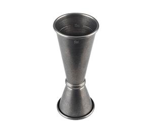Buddy´s Bar - Bar Measure, 2.5 cl / 5 ouble Measure, Inner Dimensions 1.5 cl / 3.5 cl, Quality Bar Measure, Food Safe, Jigger for Measuring Ingredients for Cocktails, Antique Stainless Steel