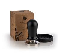 Buddy´s Bar Barista Edition premium tamper coffee compressor diameter 53 mm base height 10 cm stainless steel espresso stamp for 53 mm filter holder coffee tamper with silicone mat black handle