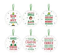 Buddy The Elf Christmas Decorations - 6 Pcs Funny Holiday Tree Hanging Ornaments, Movie Collection Merchandise Gift, Cute Home Decor, Novelty Party Supplies
