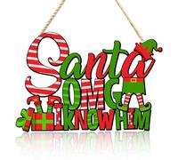 Buddy The Elf Movie Wooden Door Sign - Christmas Tree Ornaments Hanging Sign for Elf Xmas Party Decor Supplies for Wall Indoor Outdoor