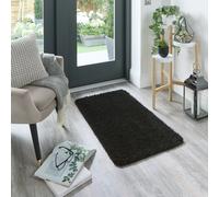 Buddy Washable Mat Plain Black Shaggy Rug - 150x100cm