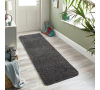 Buddy Washable Mat Plain Charcoal Shaggy Rug - 150x67cm