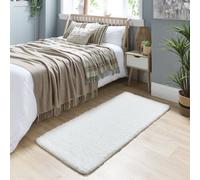 Buddy Washable Mat Plain Cream Shaggy Rug - 120x80cm