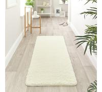 Buddy Washable Mat Plain Cream Shaggy Rug - 150x67cm