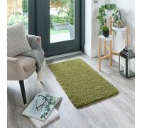Buddy Washable Mat Plain Olive Shaggy Rug - 120x80cm