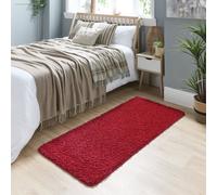 Buddy Washable Mat Plain Red Shaggy Rug - 150x67cm