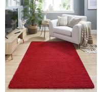 Buddy Washable Mat Plain Red Shaggy Rug - 200x140cm