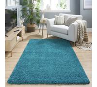 Buddy Washable Mat Plain Teal Shaggy Rug - 200x140cm