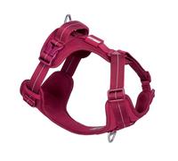 BuddyArmor All-Weather Anti-Pull Dog Harness, Reflective Harness with QR Code Label, Padded Adjustable Dog Harness for Small, Medium, Large Dogs (Slim, Burgundy, M)