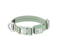 BuddyArmor All-Weather Dog Collar, Reflective Dog Collar, Adjustable Nylon Dog Collar with QR Code, Anti-Loss for Small, Medium, Large Dogs (Slim, Olive Green, S)