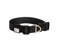 BuddyArmor All-Weather Dog Collar, Reflective Dog Collar, Adjustable Nylon Dog Collar with QR Code, Anti-Loss for Small, Medium, Large Dogs (Super Reflective Black, S)