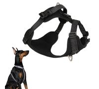 BuddyArmor All-Weather No Pull Dog Harness Reflective Vest Harness QR Code Anti-Lost Adjustable Quick-Release Buckle Soft Padded Breathable Harness for Small Medium Large Dog (Super Reflect-Black, M)