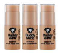 Buddycare Dog Paw & Nose Balm - Coconut Protects & Repairs Dry, Cracked & Chapped Skin | Vegan & Cruelty-Free, Moisturises & Nourishes | Pocket Sized Grooming Accessory (Pack of 3)
