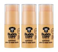 Buddycare Dog Paw & Nose Balm - Oatmeal Protects & Repairs Dry, Cracked & Chapped Skin | Vegan & Cruelty-Free, Moisturises & Nourishes | Pocket Sized Grooming Accessory (Pack of 3)