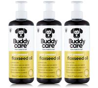 Buddycare Flaxseed Oil - 500ml x3 - Natural Supplement for Dogs & Cats - Rich in Omega-3 Fatty Acids for a Healthy Coat and Skin