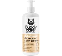 Buddycare Oatmeal 2in1 Cat Shampoo & Conditioner (500ml) Vegan, Cruelty-Free & PH Balanced - Packed with Aloe & Pro Vitamin B5 | Deep Cleanse Grooming for Healthy Coats | Also Suitable for Kittens