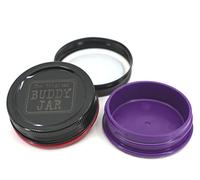 BuddyJar Two-Pack, Herb Storage, Smell Proof Portable Stash Jar (55ml, 1.8 fl. oz.), Set of 2, Red and Purple