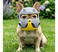 Buddypaws Dog Muzzle for Short Snout,Soft Muzzles for French Bulldog to Prevents Biting and Chewing,Allows Dogs to Drink Water.Suitable for Dog Training and Grooming.(Black-Large)