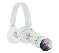 BuddyPhones POP Fun, Foldable Bluetooth Kids Headphones with Microphone, SafeAudio Volume Limiting 85/94dB,Works Wired or Wireless, for iPhone/iPad/Tablet/PC and more by Onanoff (White)