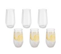 Buddy's Bar Set of 6 Quality 470 ml Tritan Plastic Drinking Cups, BPA-Free, Crystal Glass Look, Shatterproof Reusable Cups, Dishwasher Safe, Transparent