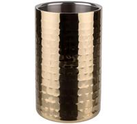 Buddy's Bar - Wine/Champagne Cooler, Stainless Steel, Double Walled, 10 cm Inner Diameter, Suitable for 0.7 L - 1.5 L Bottles, Gold Effect Hammered