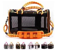 Buddy's Best Airline Approved Pet Carrier - Army Camo & Orange for Dog or Cat, Fits Under Seat, TSA Compliant, Ventilated Mesh Design w/Waterproof Base & Reflective Strips