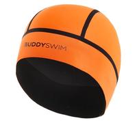 BUDDYSWIM Neoprene Swimming Cap Without Zip - Thermal Insulating Cap for Open Water open water swimming goggles, Surfing, Scuba Diving, Snorkeling, Cold Water Sports, and Water Activities - Orange