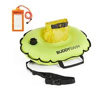 BUDDYSWIM Open Water Swim Buoy Hydrastation with Easily Accessible Central Watertight Pouch for Storage of Belongings, Water Bottle or Food. Includes Waterproof Mobile Phone Case.