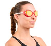 BuddySwim OzeanX Orange Mirror swimming goggles red white