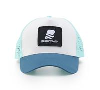 BUDDYSWIM Unisex Sports Cap with Curved Visor - Rear Adjustment, Micro-Perforated Breathable Panels, Lightweight and Comfortable for Training, Competition and Everyday Use White/Blue