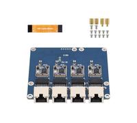 budebuse Ethernet Expansion Card for PCIe Supports 4-Port Fast Speed Data Transfer Plugs Play for Workstations Network Adapter