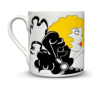 Budeful Fine Bone China Mug - Genevieve Mae West Art Deco Inspired - 90mm x 80mm, 375ml - Coffee Tea Cup - Chip & Heat Resistant, Dishwasher Safe