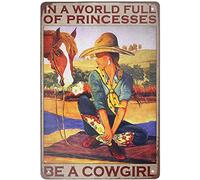 BUDELIAO Super Durable Cowgirl and The Horse god say You are Unique tin Signs Vintage Wall Decoration bar Cafe Kitchen Garage Home Decoration Cowgirl Sign 8x12 inch