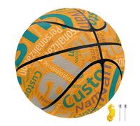 Budelym Personalized Basketball with Name/Text, Composite Leather StreetBall for Birthday Present, Team Gifts (All Printed)