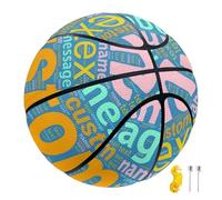 Budelym Personalized Basketball with Name/Text, Composite Leather StreetBall for Birthday Present, Team Gifts (All Printed)