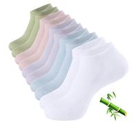 BUDERMMY Bamboo Trainer Socks for Womens, 5 Pairs No Show Ankle Low Cut Invisible Socks Ladies Breathable Short Socks (UK, Numeric, 3, 5, Regular, Regular, 5 Pairs Multicolour)