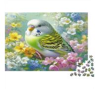 Budgerigar Bird Floral 1000 Piece Sturdy Paper Personalized Spring Scenery Jigsaw for Eco-Conscious Buyers Relaxation Puzzle Party 70x50cm/1000pcs