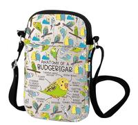 Budgerigar The Anatomy Of A Parrot Lovers Crossbody Bag Pet Budgerigars Gift Pet Owner Gift, Budgerigar