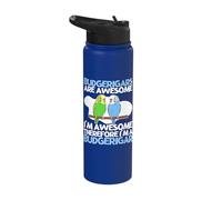 Budgerigars are Awesome I'm Awesome I'm A Funny Budgie Stainless Steel Insulated Water Bottle