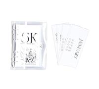 Budget 6 Hole PVC Savings Challenge Book Money Organizer with Cards Pocket for Family Budgeting and Financial Planning 12 Record Cards Included (5k)