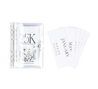 Budget 6 Hole PVC Savings Challenge Book Money Organizer with Cards Pocket for Family Budgeting and Financial Planning 12 Record Cards Included (2.5k)