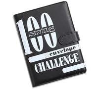 Budget Binder - 100 Day Savings Challenge Book, Money Saving Organizer | PU Leather Material, Practical Budget Planner with Tracker, Finance Management Wallet for Home Office, 380g