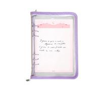 Budget Binder Folder - A6 Journal Shell, PVC Transparent Cover, 6 Ring Refillable Notebook with Detachable Waterproof Design | Organizer Binder for School Travel Office Planning and Documents