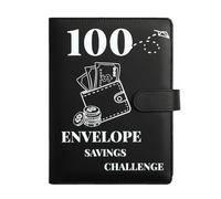 Budget Binder With Zipper Envelopes - PU 23.5 x 17.5 cm A5 Zipper Binder Punched Pockets | 100 Envelopes Money Saving Challenge For Saving Money, Budgeting Planner, Vacations