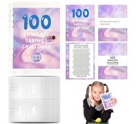 Budget Challenge Tracker - Cash Savings Envelope Kit, 100 Organizer Set | Money Management Binder System Solution, Personal Finance Planning Tool For Business