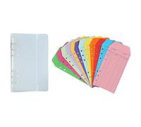 Budget Folder with Cash Envelopes, 12 Coloured Envelopes, 6-Ring A6, Portable, Money Budget Folder, for Office, Home, School, Tuition and Family Finances