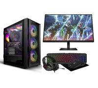 Budget Gaming PC 22" Bundle Intel Core i5, 16GB Ram, 128Gb SSD + 1TB HDD. Windows 10, GT730 Graphics, WiFi, 6 Fan RGB Gaming Case, 22" Monitor, Gaming Keyboard and Mouse