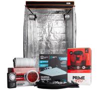 Budget Omega Spectra LED Grow Tent Kit - Complete 100W Indoor Grow Setup with BAY6 Tent, Omega G-Line LED, Mammoth Fan & Carbon Filter, Maxibright Timer, Ducting, Rope Ratchets & RhizoPot
