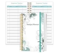 Budget Planner - A6 Expense Budget Tracker, Budget Book for Ledger Book, Money Organizer for Wallet, 3.75" x 6.75", Teal Flower